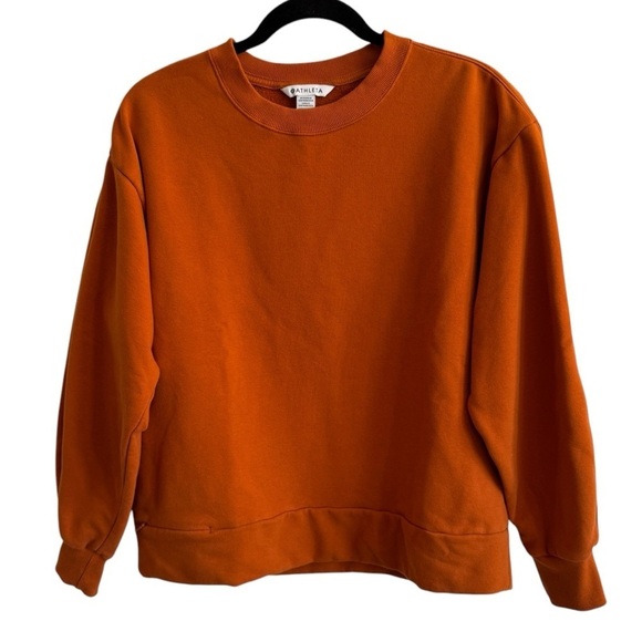 Athleta Retroplush Crewneck Sweatshirt, Orange, Size S - Picture 4 of 9